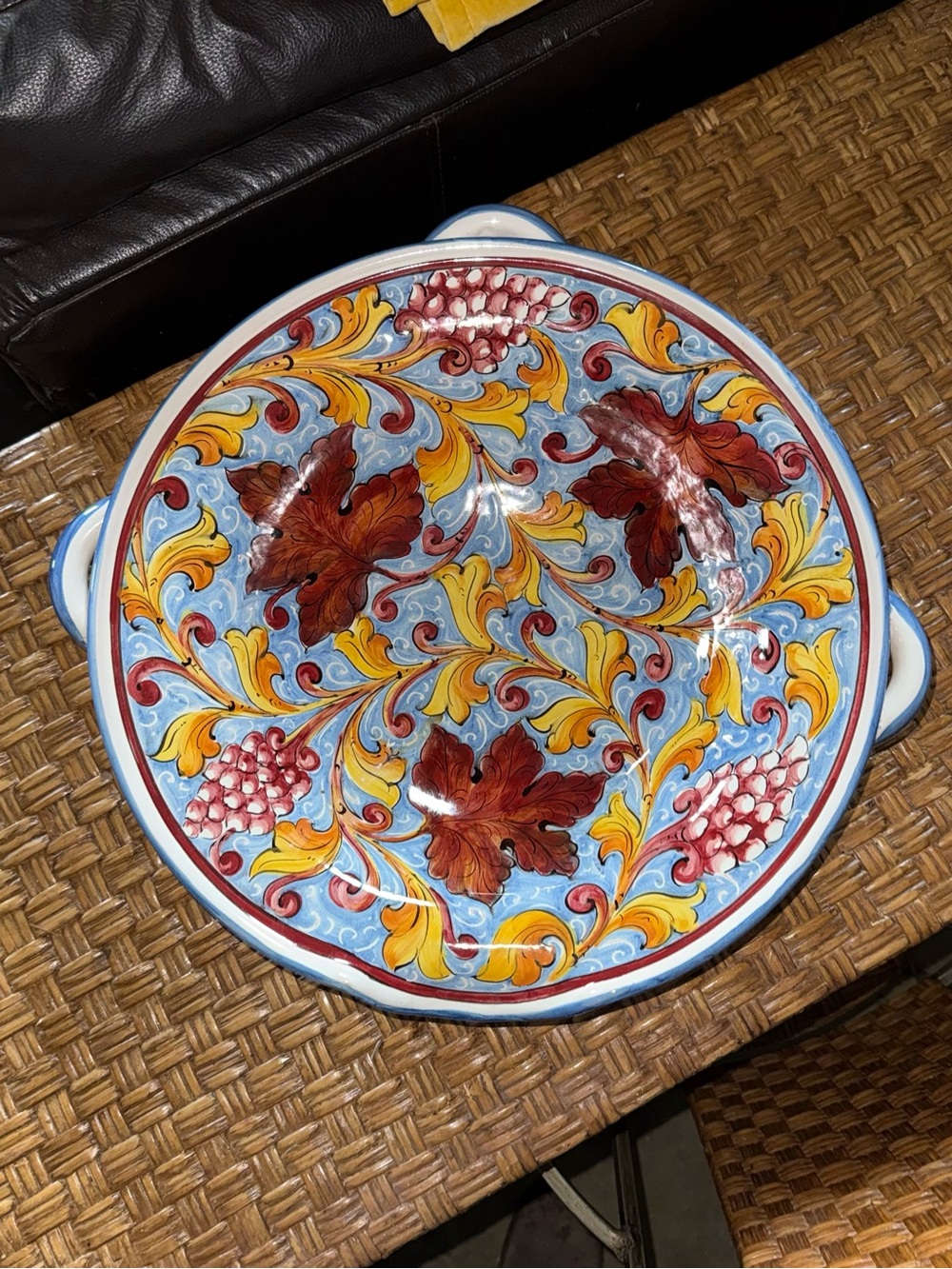 hand-painted Italian ceramic serving dish